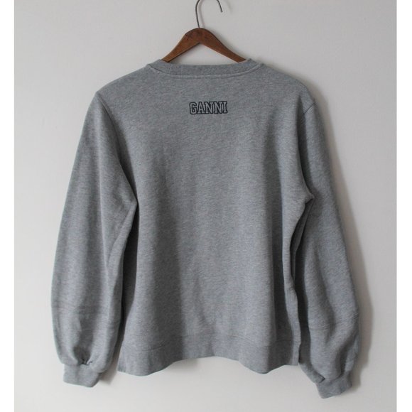 Ganni Software Isoli Sweatshirt / Size XS / Paloma Melange Grey Oversized - Picture 6 of 11